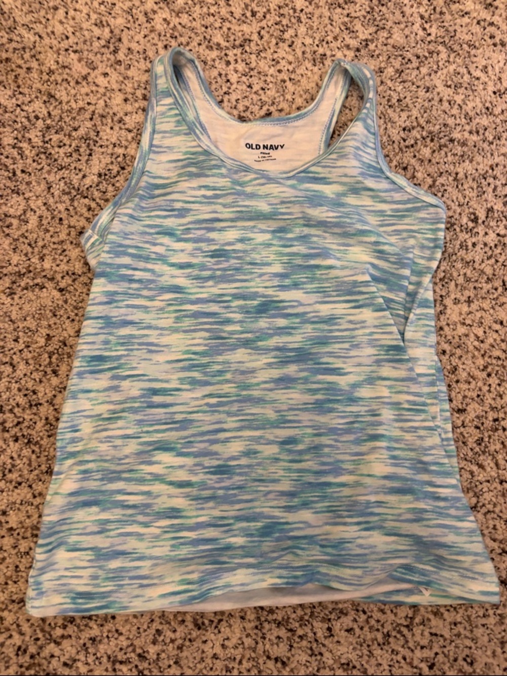 Old Navy Girls 10-12 Blue & White Tie-Dye Racerback Tank